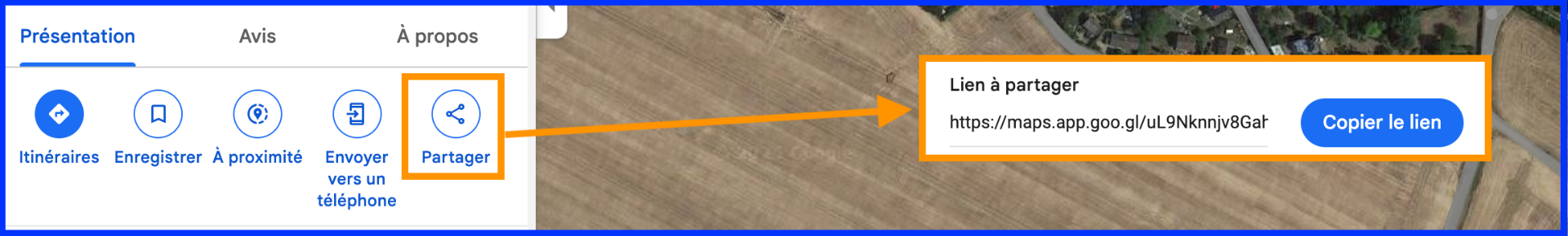 Comment obtenir url vers ma fiche google business ?<br />
